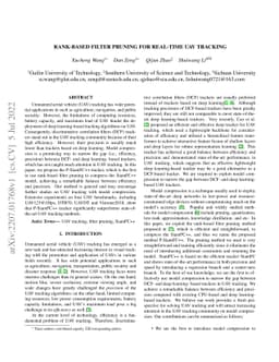 Rank-Based Filter Pruning for Real-Time UAV Tracking