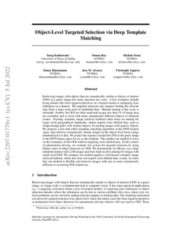 Object-Level Targeted Selection via Deep Template Matching