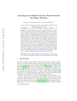 Learning Local Implicit Fourier Representation for Image Warping