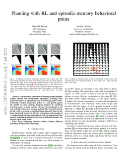 Planning with RL and episodic-memory behavioral priors