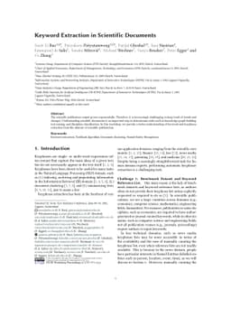 Keyword Extraction in Scientific Documents