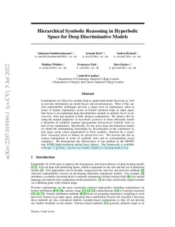 Hierarchical Symbolic Reasoning in Hyperbolic Space for Deep
  Discriminative Models
