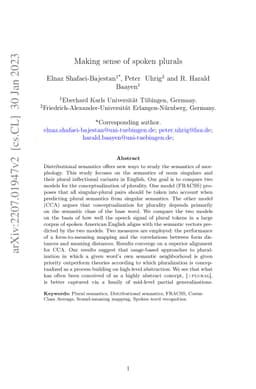 Making sense of spoken plurals