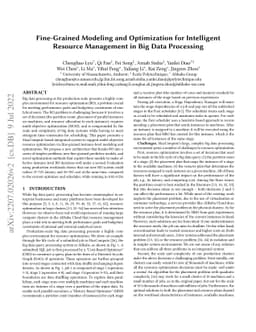 Fine-Grained Modeling and Optimization for Intelligent Resource
  Management in Big Data Processing