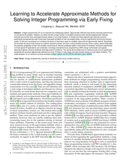 Learning to Accelerate Approximate Methods for Solving Integer
  Programming via Early Fixing