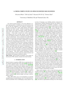 A cross-corpus study on speech emotion recognition