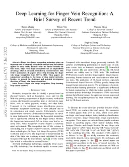 Deep Learning for Finger Vein Recognition: A Brief Survey of Recent
  Trend