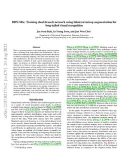 DBN-Mix: Training Dual Branch Network Using Bilateral Mixup Augmentation
  for Long-Tailed Visual Recognition