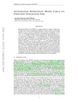 Accelerating Hamiltonian Monte Carlo via Chebyshev Integration Time