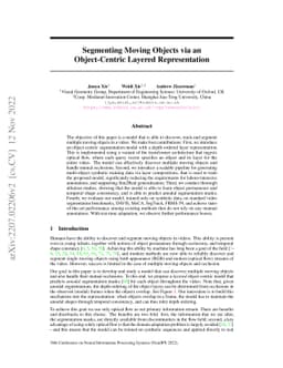 Segmenting Moving Objects via an Object-Centric Layered Representation