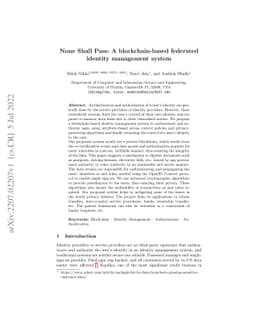 None Shall Pass: A blockchain-based federated identity management system
