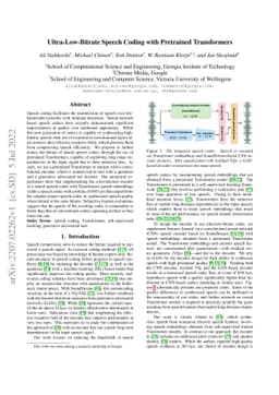 Ultra-Low-Bitrate Speech Coding with Pretrained Transformers