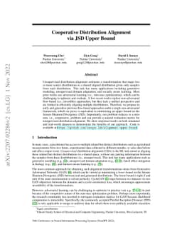 Cooperative Distribution Alignment via JSD Upper Bound