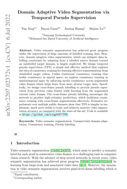 Domain Adaptive Video Segmentation via Temporal Pseudo Supervision