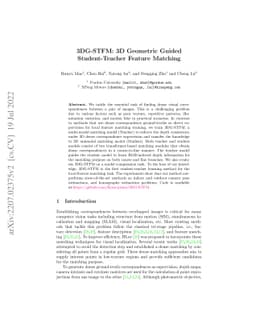 3DG-STFM: 3D Geometric Guided Student-Teacher Feature Matching