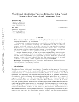 Conditional Distribution Function Estimation Using Neural Networks for
  Censored and Uncensored Data