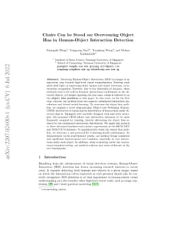 Chairs Can be Stood on: Overcoming Object Bias in Human-Object
  Interaction Detection