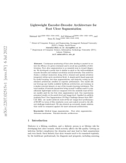 Lightweight Encoder-Decoder Architecture for Foot Ulcer Segmentation