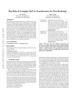 The Role of Complex NLP in Transformers for Text Ranking?