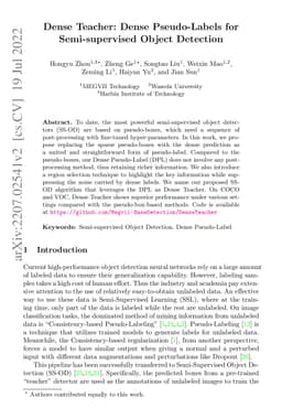 Dense Teacher: Dense Pseudo-Labels for Semi-supervised Object Detection