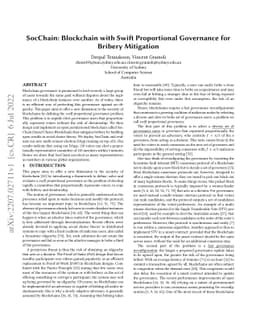 SocChain: Blockchain with Swift Proportional Governance for Bribery
  Mitigation
