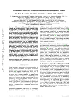 Histopathology DatasetGAN: Synthesizing Large-Resolution Histopathology
  Datasets