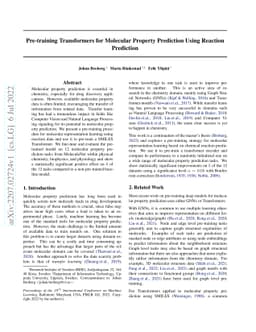 Pre-training Transformers for Molecular Property Prediction Using
  Reaction Prediction
