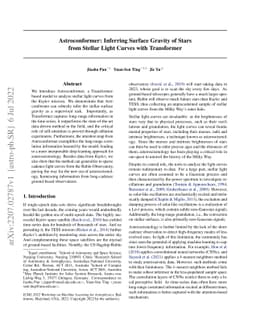 Astroconformer: Inferring Surface Gravity of Stars from Stellar Light
  Curves with Transformer