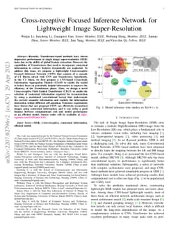Cross-receptive Focused Inference Network for Lightweight Image
  Super-Resolution
