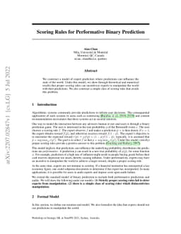 Scoring Rules for Performative Binary Prediction
