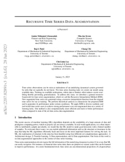 Don't overfit the history -- Recursive time series data augmentation