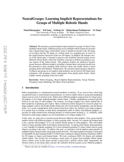 NeuralGrasps: Learning Implicit Representations for Grasps of Multiple
  Robotic Hands