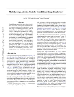 MaiT: Leverage Attention Masks for More Efficient Image Transformers