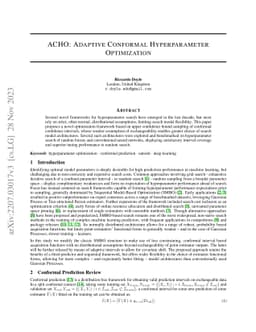 ACHO: Adaptive Conformal Hyperparameter Optimization