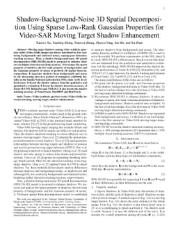 Shadow-Background-Noise 3D Spatial Decomposition Using Sparse Low-Rank
  Gaussian Properties for Video-SAR Moving Target Shadow Enhancement