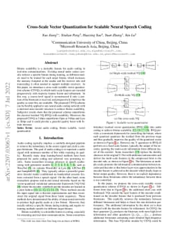 Cross-Scale Vector Quantization for Scalable Neural Speech Coding