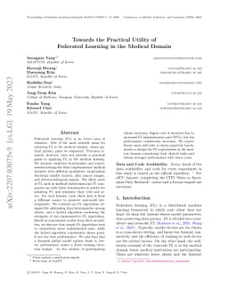 Towards the Practical Utility of Federated Learning in the Medical
  Domain
