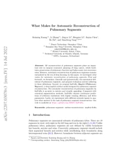What Makes for Automatic Reconstruction of Pulmonary Segments