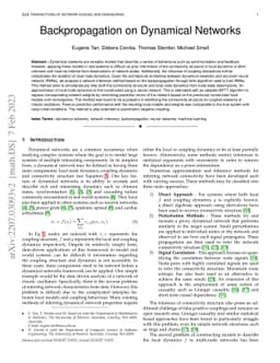 Backpropagation on Dynamical Networks