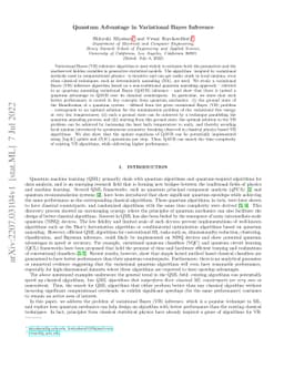 Quantum Advantage in Variational Bayes Inference