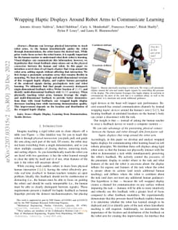 Wrapping Haptic Displays Around Robot Arms to Communicate Learning