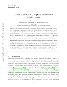 Group Equality in Adaptive Submodular Maximization