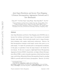 Joint Super-Resolution and Inverse Tone-Mapping: A Feature Decomposition
  Aggregation Network and A New Benchmark