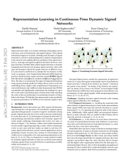 Representation Learning in Continuous-Time Dynamic Signed Networks