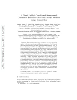 A Novel Unified Conditional Score-based Generative Framework for
  Multi-modal Medical Image Completion