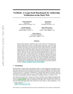 VeriDark: A Large-Scale Benchmark for Authorship Verification on the
  Dark Web