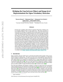 Bridging the Gap between Object and Image-level Representations for
  Open-Vocabulary Detection
