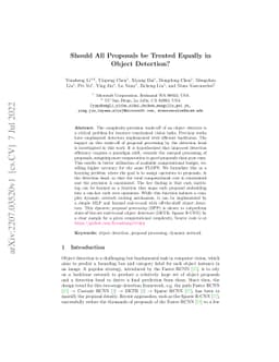 Should All Proposals be Treated Equally in Object Detection?
