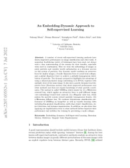 An Embedding-Dynamic Approach to Self-supervised Learning