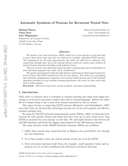 Automatic Synthesis of Neurons for Recurrent Neural Nets